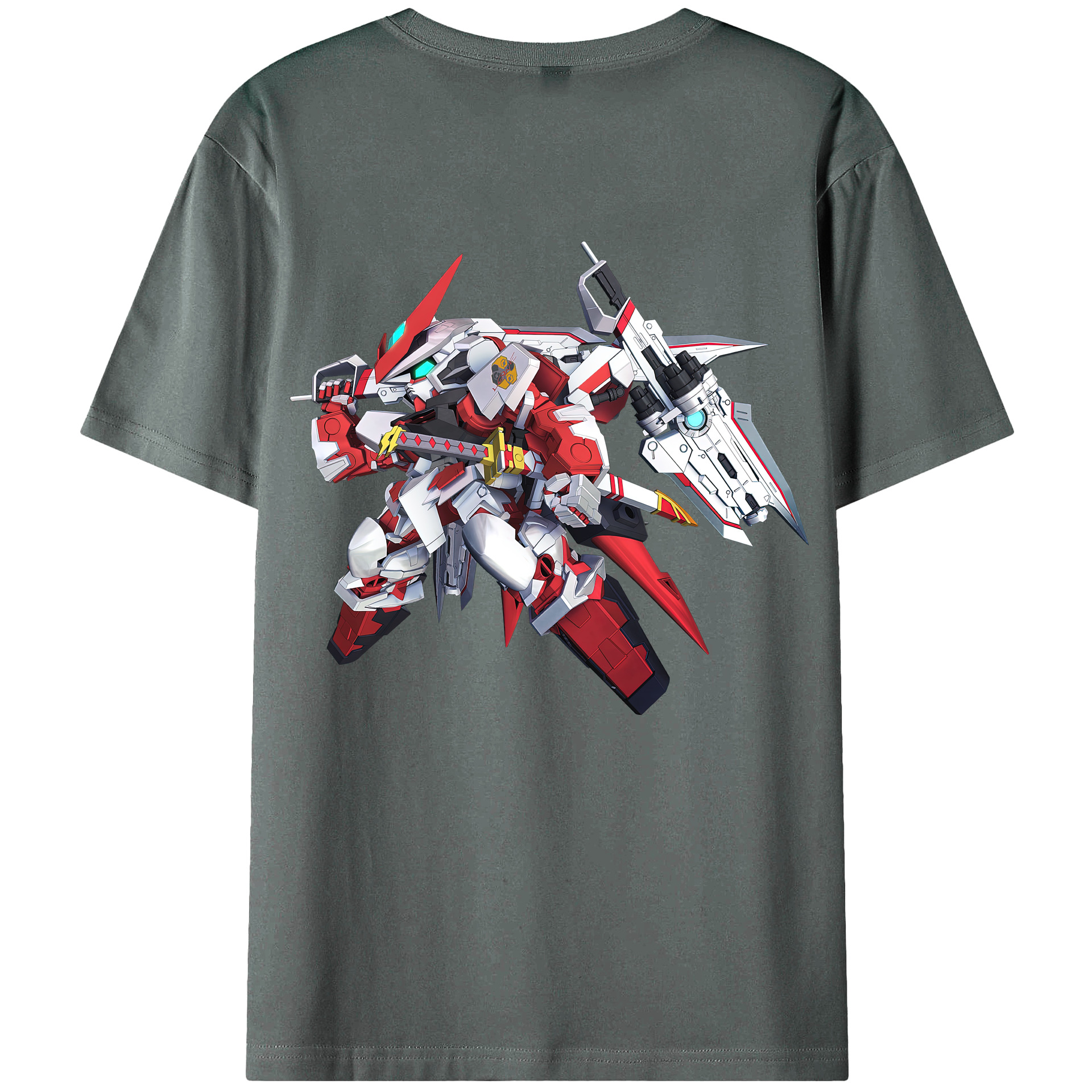 （画像用） 機動戦士ガンダム Mobile Suit Gundam 綿100％ メンズ半袖Tシャツ（バックプリント） 通気性